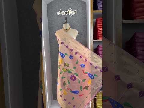 Paithani Jacquard Dupatta with Peacock (Mor) & Floral Weaving
