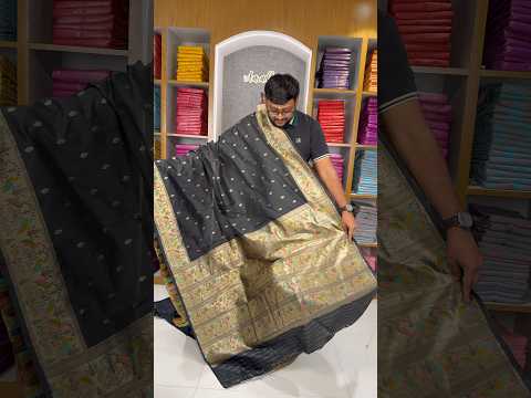 Soft Silk Banarasi Saree – Pure Black Elegance