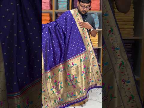 Dupatta - Pure Zari Peacock Motif Paithani Dupatta