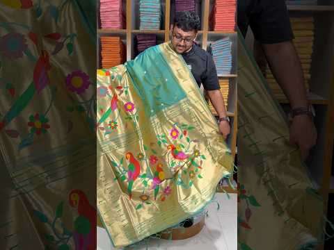 Kanchivaram Paithani Silk Big Parrot Zari Border Saree