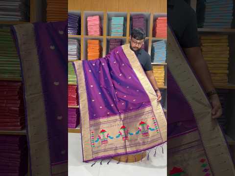 Dupatta - Pure Zari Traditional Peacock Motifs Paithani Dupatta
