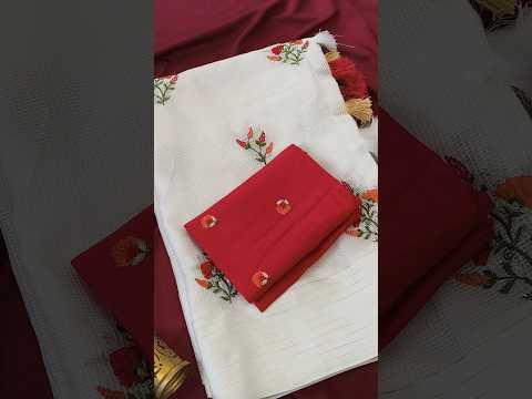Pure Kota Floral Embroidery Designer Saree