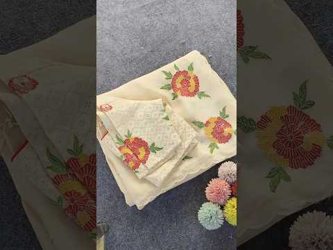 Pure White Organza Embroidery & Cutwork Border Saree