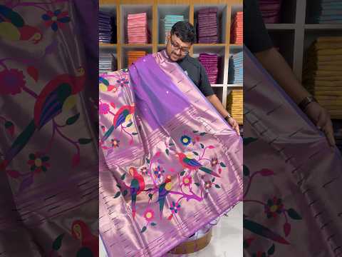 Kanchivaram Paithani Silk Big Parrot Zari Border Saree