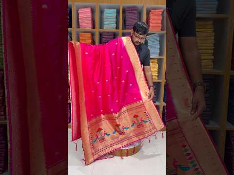 Dupatta - Pure Zari Traditional Peacock Motifs Paithani Dupatta