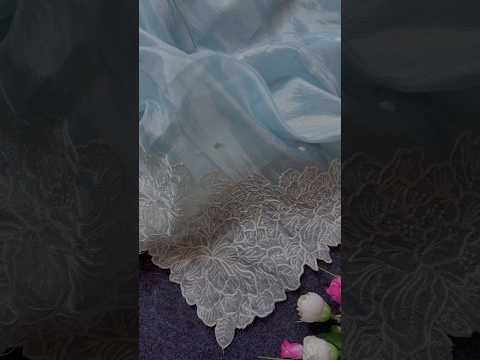 Pure Raspberry Crush Lucknowi Embroidery Saree