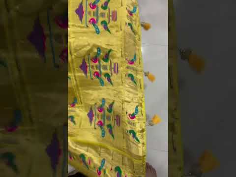 Viscose Gaji Silk Bandhej Paithani Fusion Handmade Saree