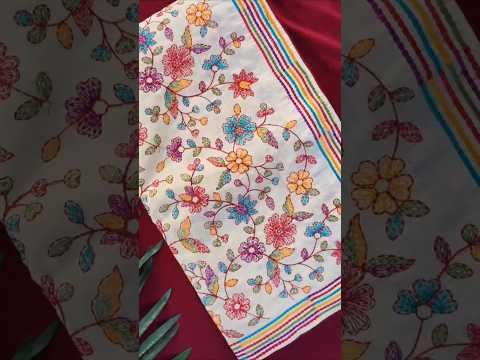 Original Tussar Cotton Embroidery Designer Saree
