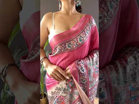 Tussar Silk Madhubani Digital Printed Saree
