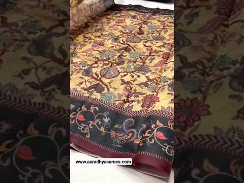 Italian Digital Printed Cotton Kalamkari Saree