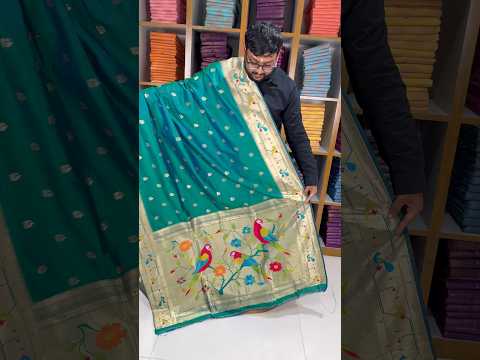 Pure Kanchipuram Paithani Silk Parrot Design Saree