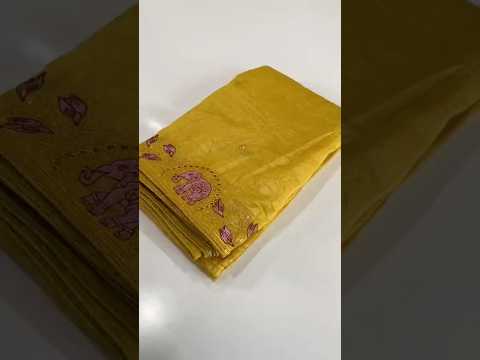 Pure Crush Silk Embroidery Cutwork Border Saree