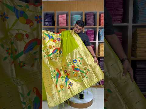 Kanchivaram Paithani Silk Big Parrot Zari Border Saree