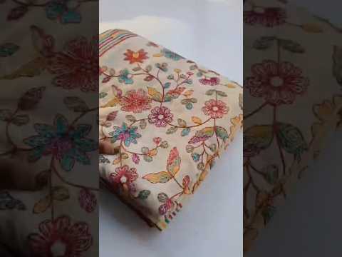 Original Tussar Cotton Embroidery Designer Saree