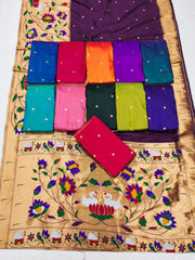 Half-Half Unique Paithani Silk Saree