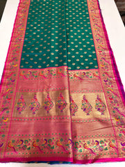 Paithani Silk Traditional Zari Weaving Rich Pallu Saree