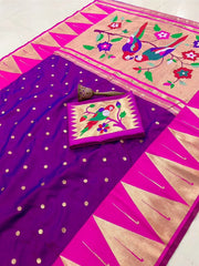 Pure Soft Kanchivaram Temple Paithani Silk Saree