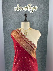 Bridal Wedding Khadi Georgette Sabyasachi Scallop Saree