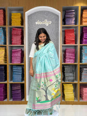 Pure Khadi Raw Silk Hiran Paithani Saree