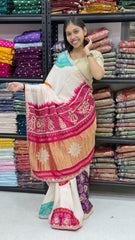 Pure Gaji Silk Rasmandal Bandhani Saree