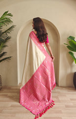 Dual Tone Designer Banarasi Soft Silk Saree